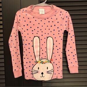Hanna Andersson Pink Bunny PJ Top, 100% Organic Cotton, Size 4